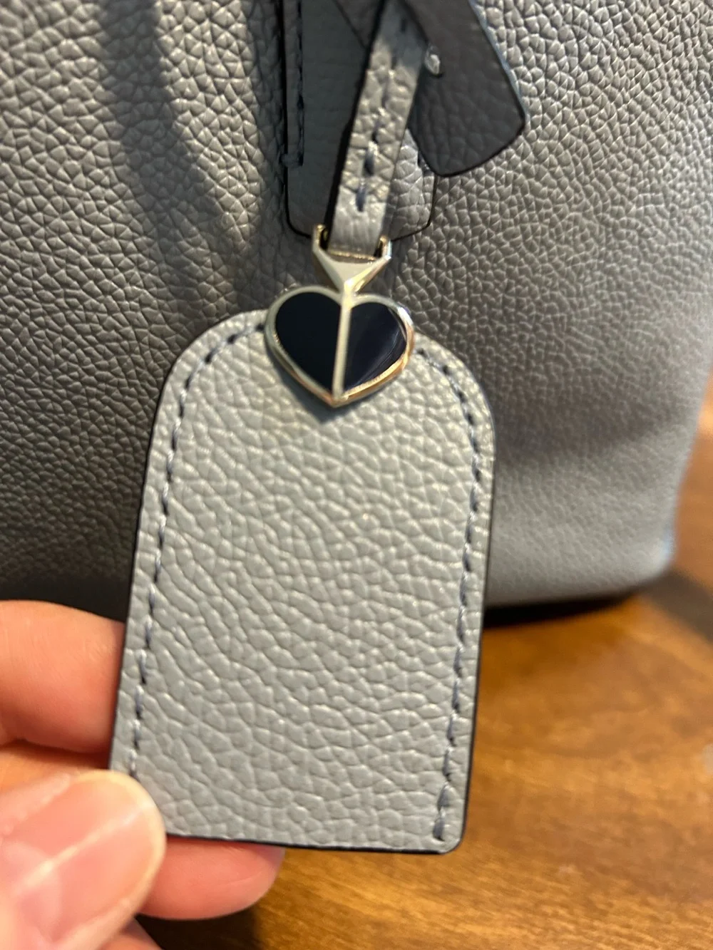 kate spade Two-Tone Black and Light Gray Pebble Leather Tote